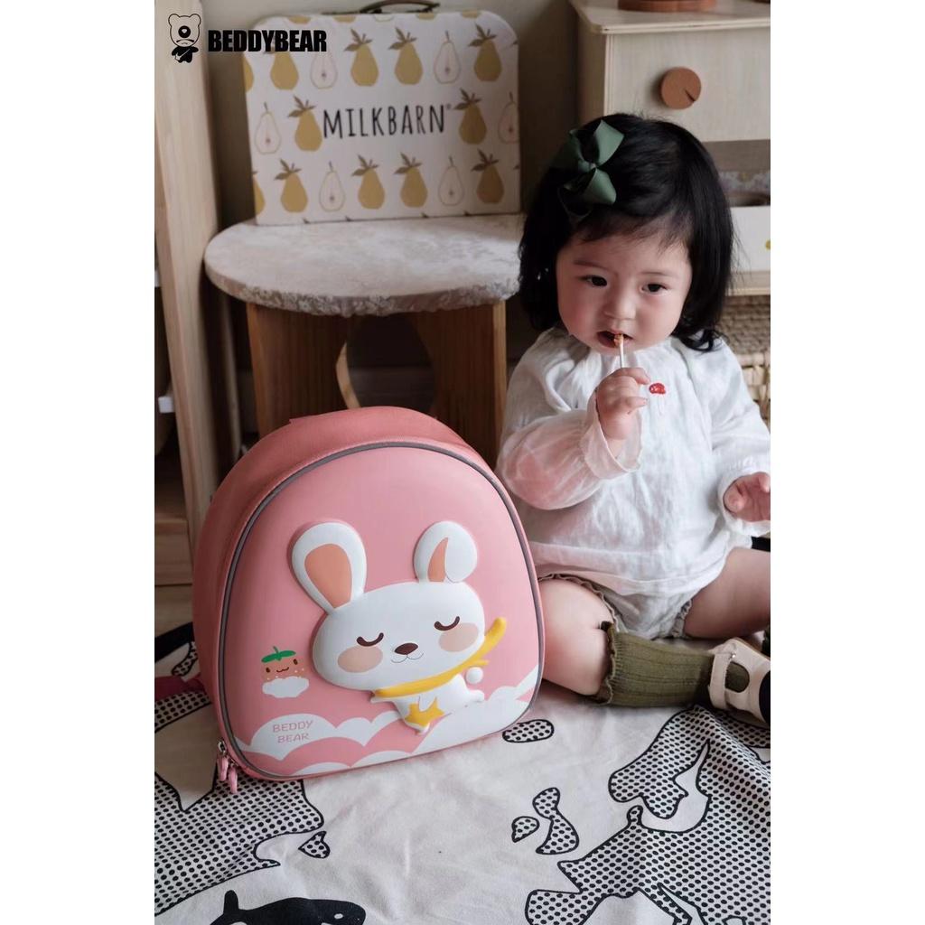 Balo Beddybear cho Bé từ 02 tuổi Thương hiệu Beddy bear Hình Thỏ Học Mầm non Mẫu giáo Thiết kế kèm dây chống thất lạc Bé