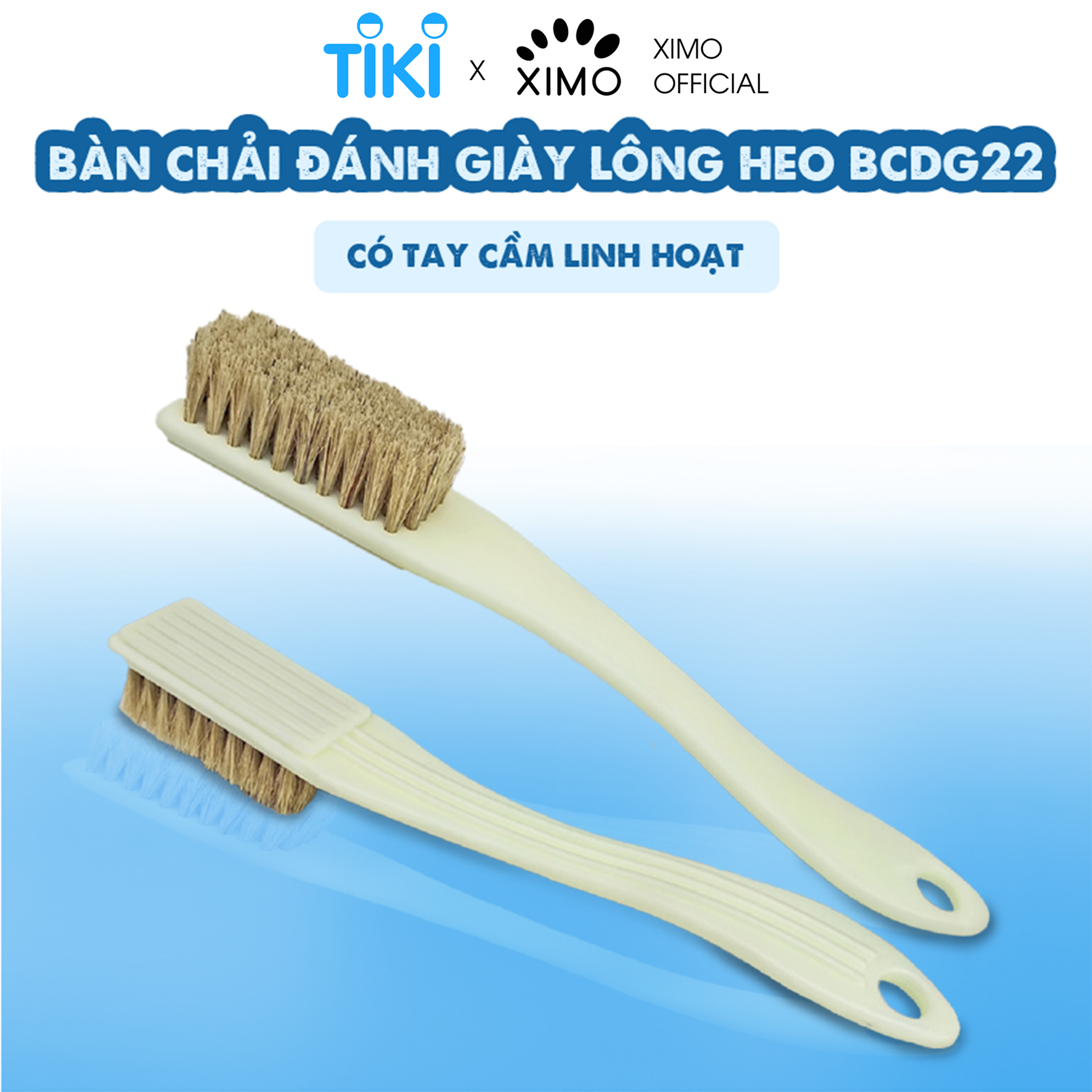 Bàn Chải Đánh Giày Lông Heo Có Tay Cầm Linh Hoạt Không Bẩn Tay BCDG22