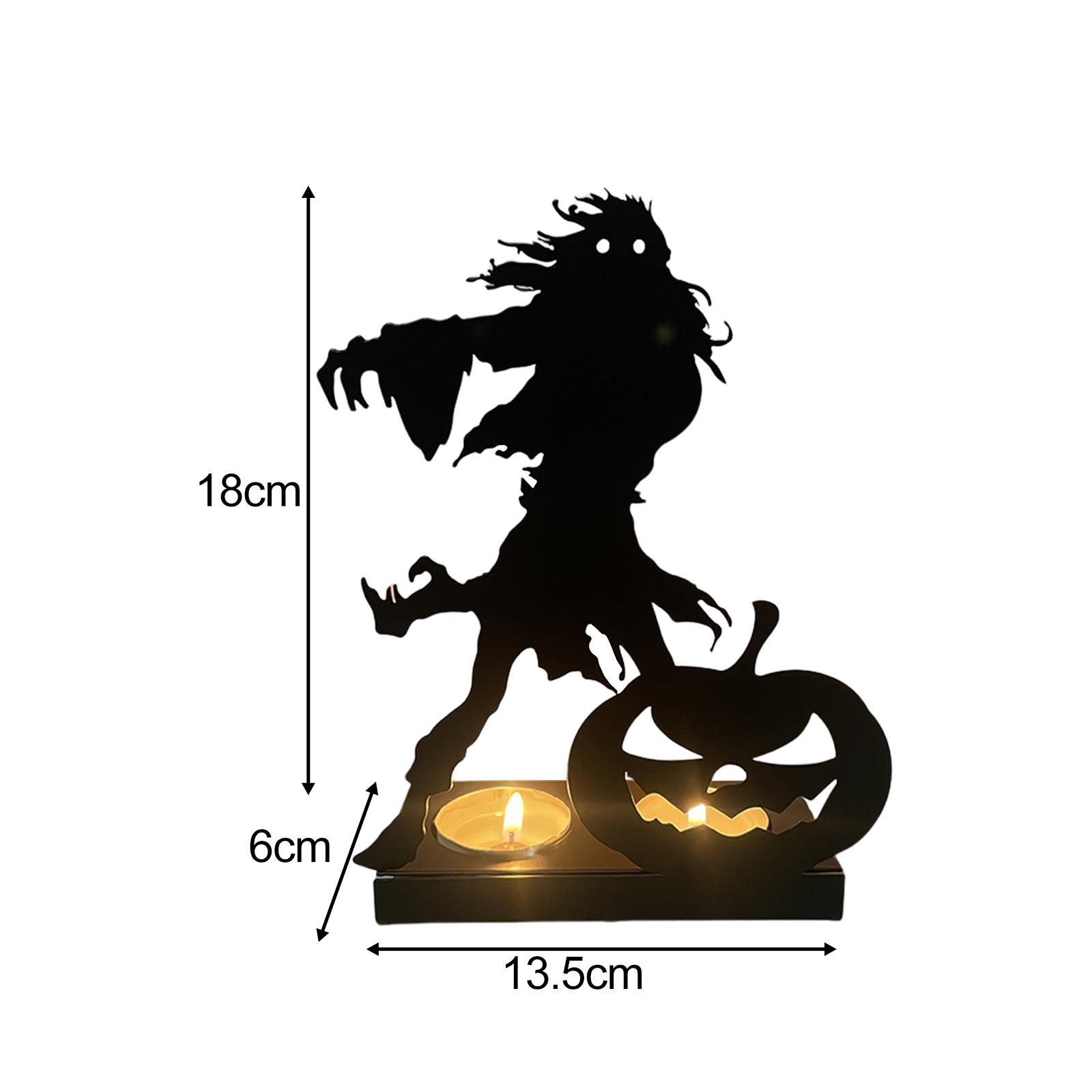 Halloween Tealight Holder Candle Holder Metal Candles Stand Halloween Candlestick Halloween Decorations for Party Festival Arrangement Props