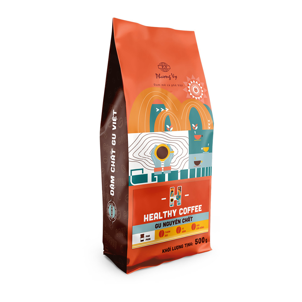 Cà Phê Rang Xay - Healthy Coffee - Cà phê pha phin - Cà phê pha máy - Phương Vy Coffee - 500g Mới