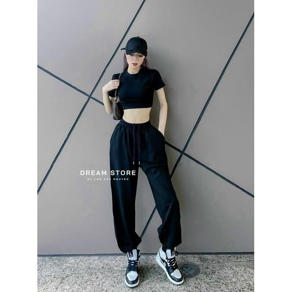 Quần nỉ ống BOOM Unisex - Jogger thun trơn cạp chun dáng rộng, mặc ở nhà đi ngủ ulzzang HOT