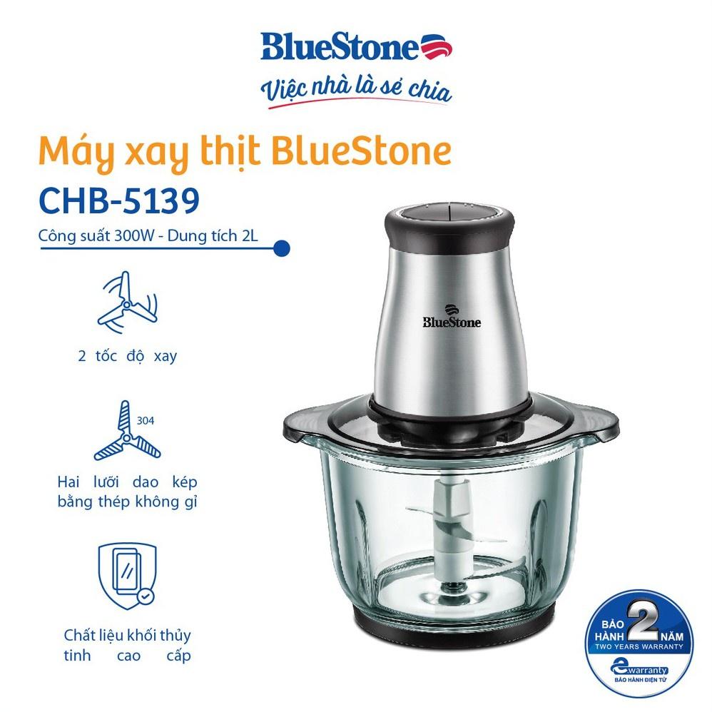 Máy Xay Thịt Bluestone CHB-5139, Cối Thủy Tinh 2.0L - Xay Thịt Làm Ruốc, Hàng Chính Hãng