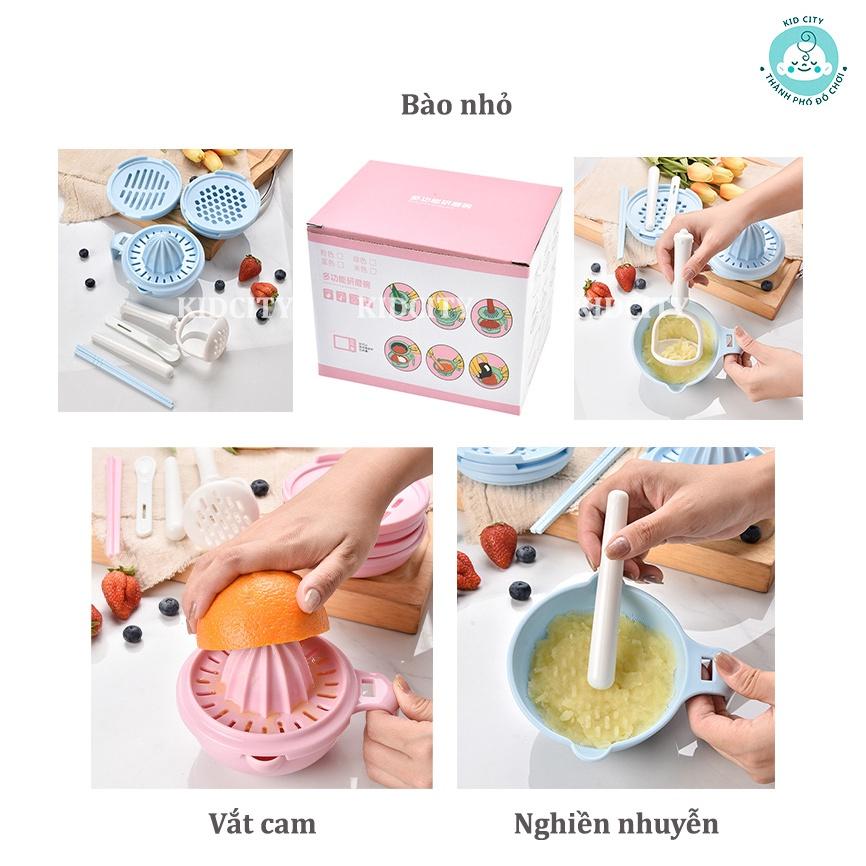 Bộ Chế Biến Ăn Dặm Kiểu Nhật Lúa Mạch 10 Dụng Cụ Cho Bé