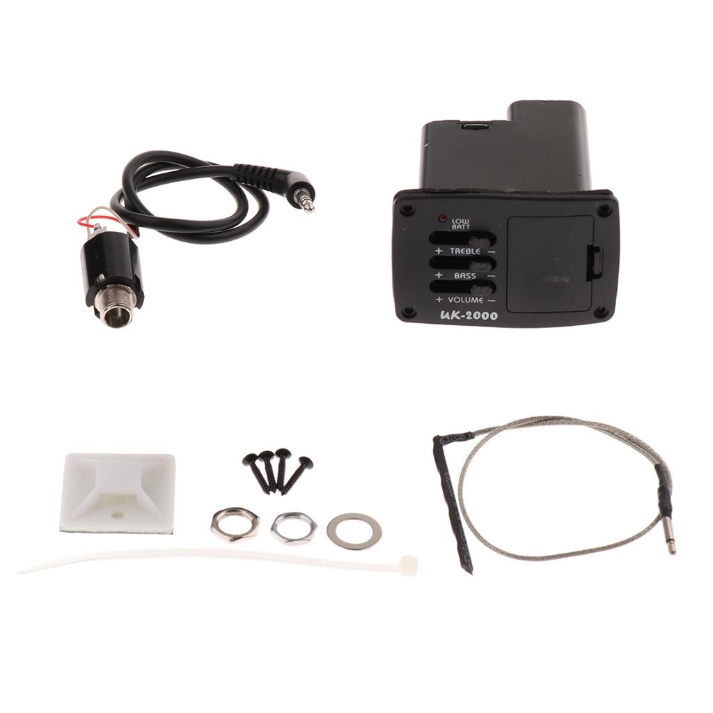 Sunnimix Đàn Ukulele 2 Ban Nhạc EQ Preamp Khuếch Đại Bán Tải