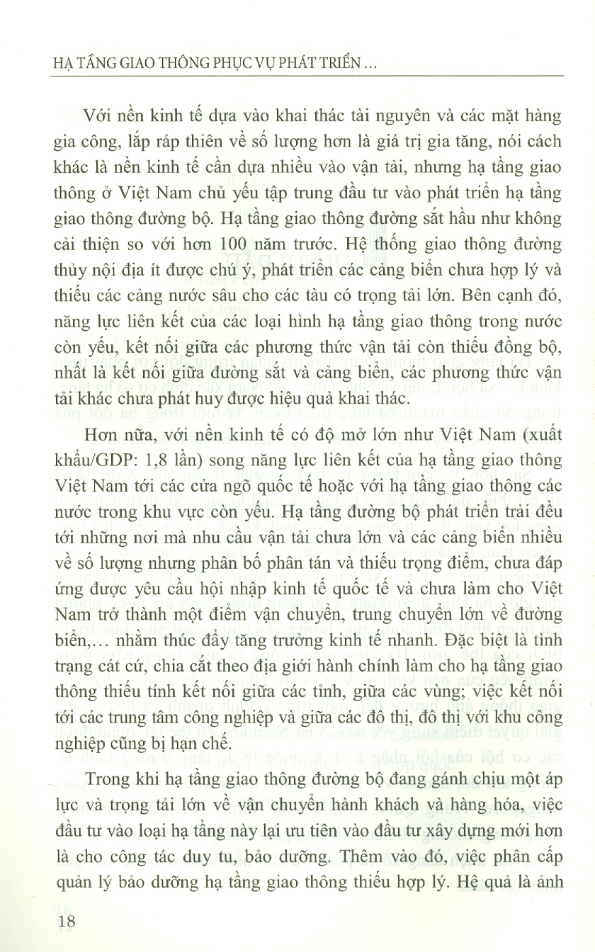 Hạ Tầng Giao Thông Phục Vụ Phát Triển Bền Vững Ở Việt Nam (Sách chuyên khảo) - Viện Kinh Tế Việt Nam - TS. Nguyễn Đình Hòa (Chủ biên)