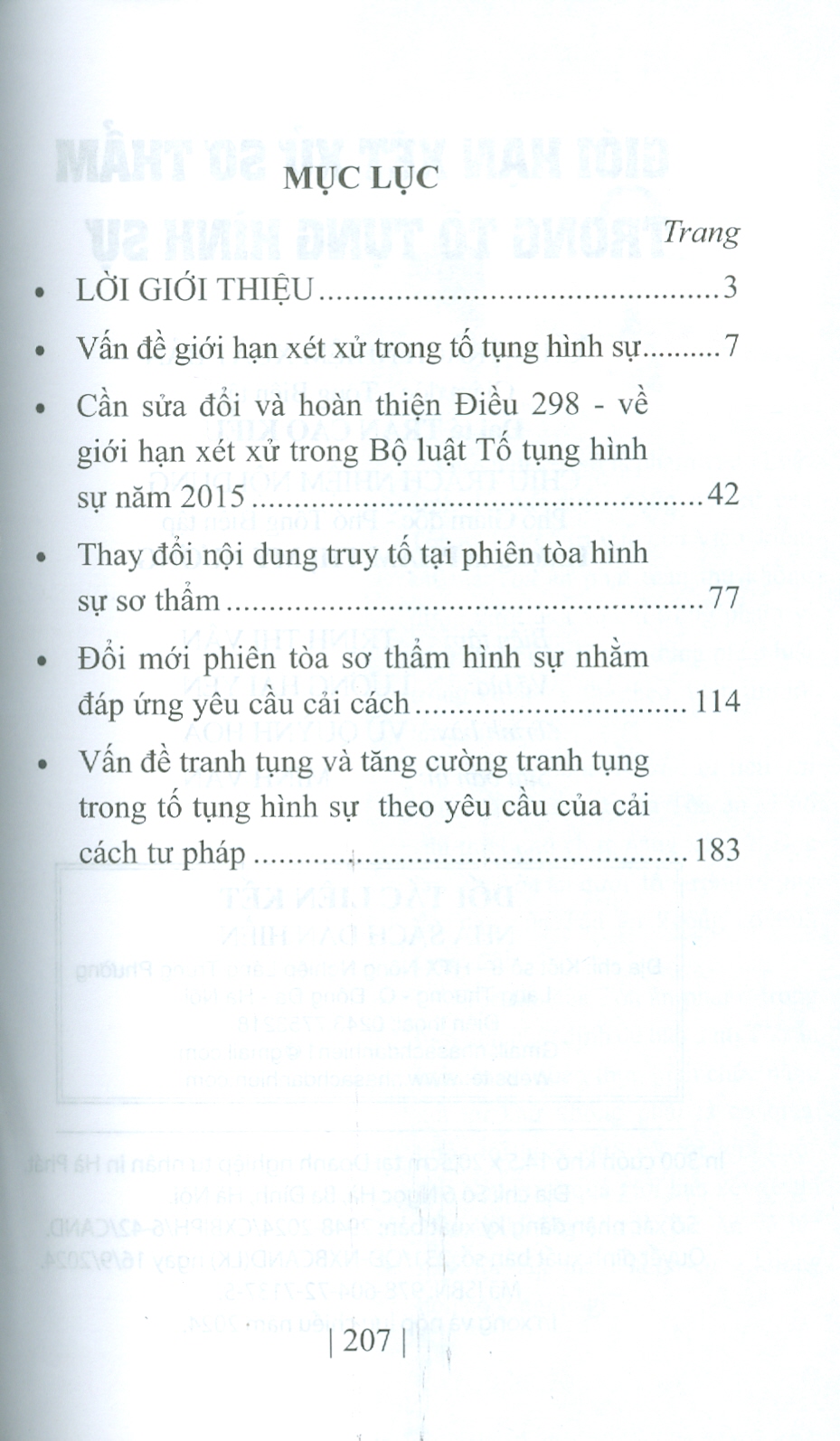 Giới Hạn Xét Xử Sơ Thẩm Trong Tố Tụng Hình Sự (Sách Chuyên Khảo)
