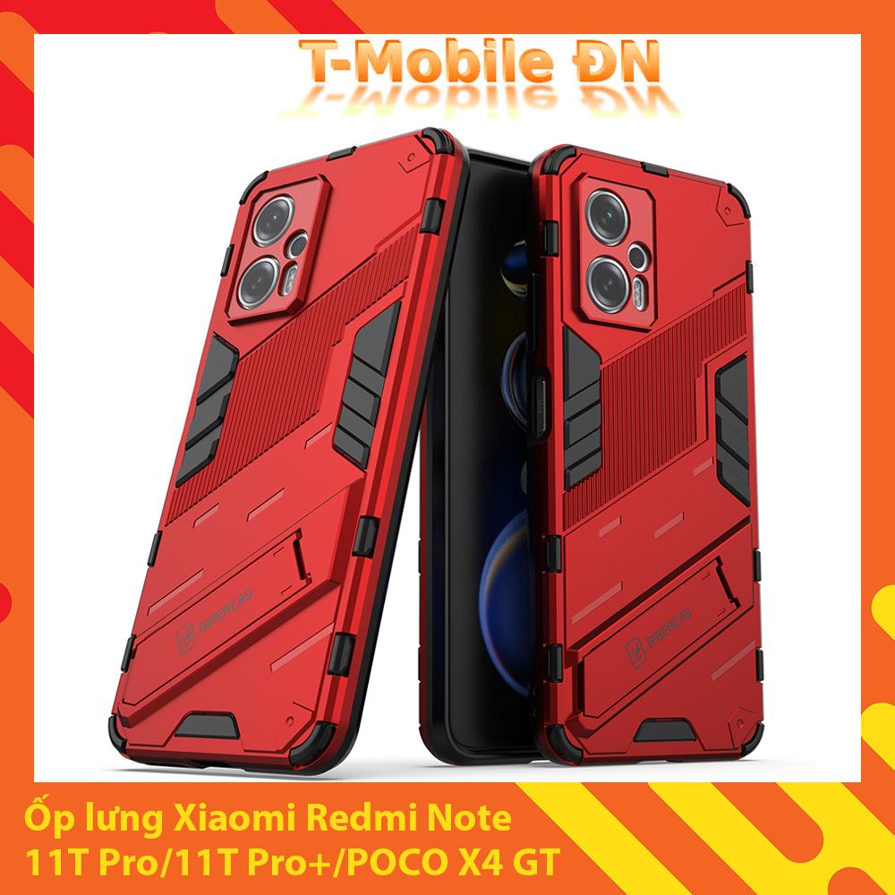 Ốp lưng cho Xiaomi Redmi Note 11T Pro Poco X4 GT chống sốc Iron Man PUNK cao cấp kèm giá đỡ