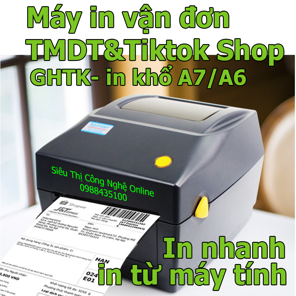 Máy in đơn hàng Tiktok Shop,TMDT, Khổ In A6 ,A7 Xprinter XP-DT426B , vận đơn GHTK và các đơn vị vận chuyển khác, in nhãn bóc dán, mẫu mới nhất năm nay