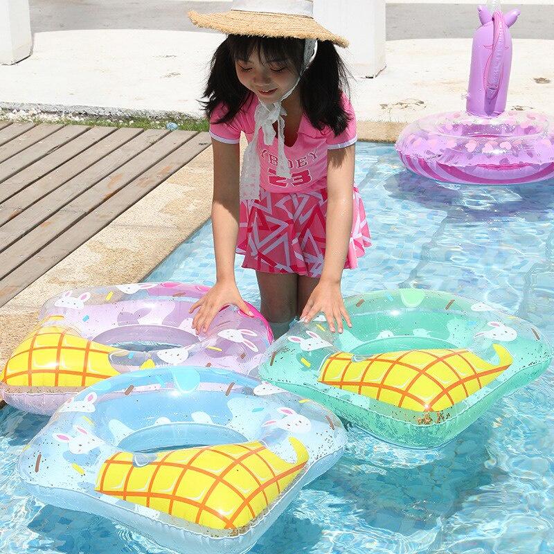 70 # Hình dạng kem Vòng bơi hồ bơi bơm hơi cho trẻ em Hồ bơi PVC dày Vòng tròn phao cao su