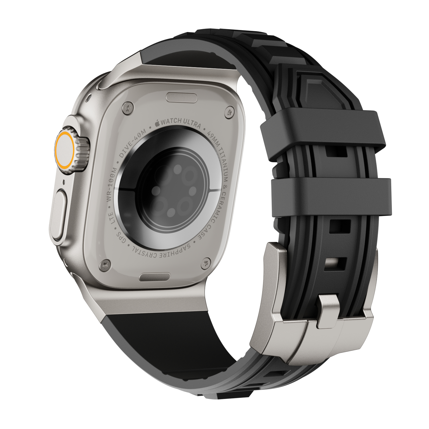 Dây Silicone Đầu Nối Kim Loại Tactical Style cho Apple Watch Ultra 1/2 &amp; Apple Watch Series 4/5/6/7/8/9/SE/10 Size 44/45/46/49mm - Hàng Chính Hãng