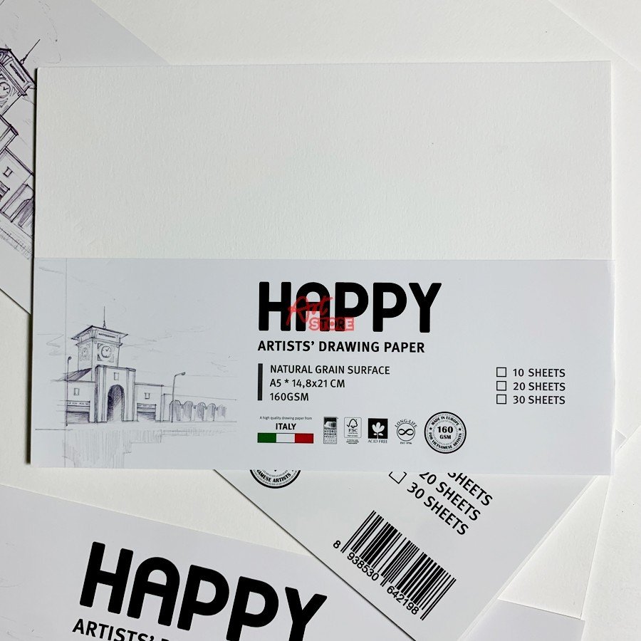 Giấy Vẽ Chì, Giấy Phát Thảo Happy 160gsm A5-A4-A3