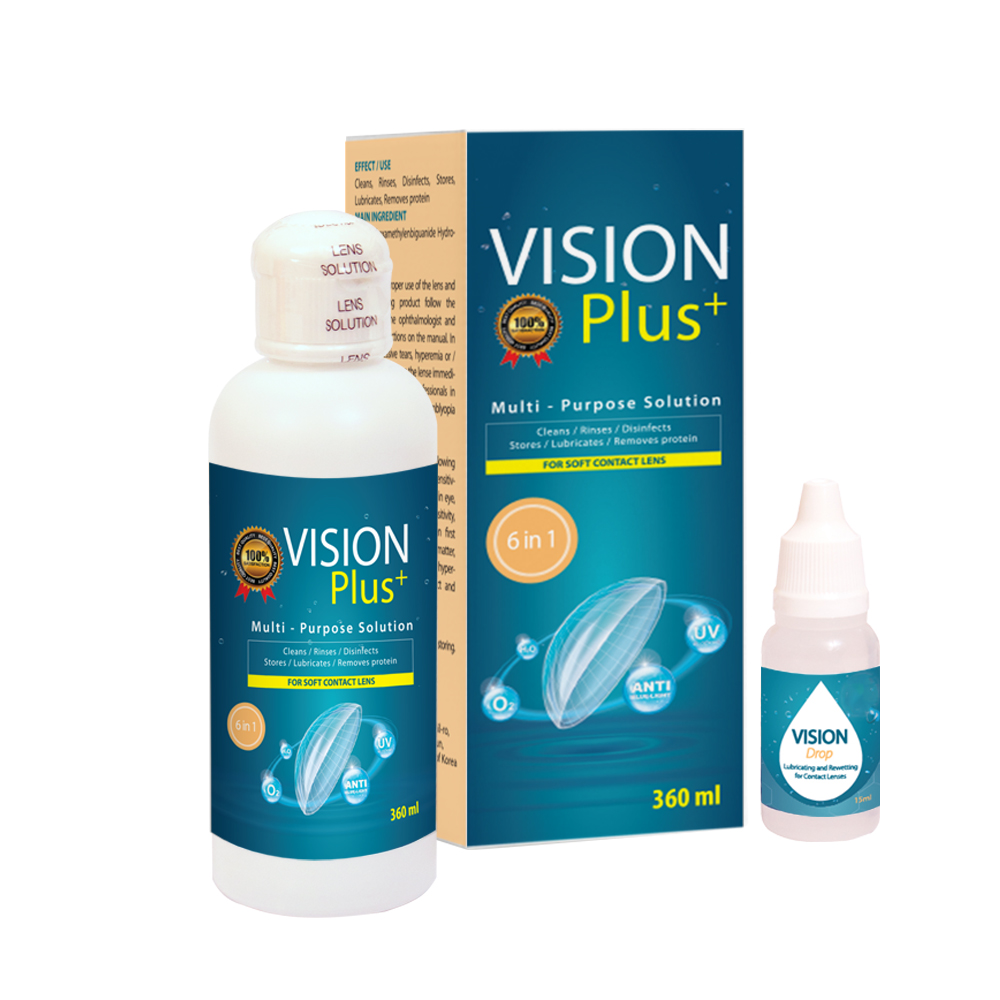 Dung Dịch Ngâm Kính Áp Tròng 360 ml + Nước Nhỏ Mắt Kính Áp Tròng 15 ml