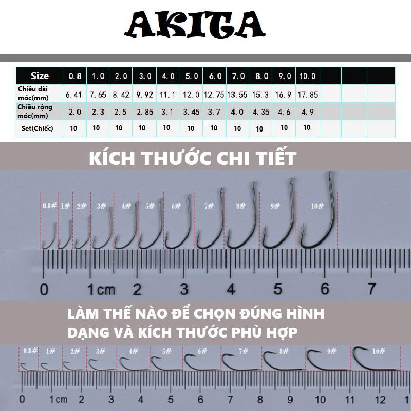 Lưỡi Câu Cá AkiTo Chất Liệu Thép CarBon Đen Mới Có Nghạnh LCC10