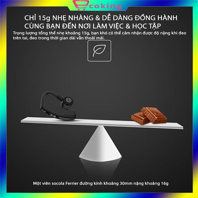 Tai Nghe Không Dây nhét tai Bluetooth V9 ECOKING{TẶNG KÈM TAI NGHE DÂY} âm thanh vòm HIFI có micro trò chuyện nút điều