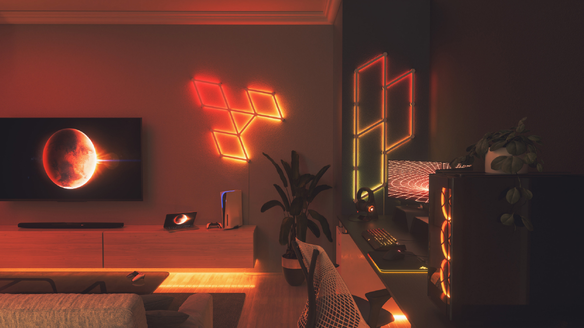 Đèn LED RGB lắp ghép thông minh Nanoleaf Lines Lục Giác - Hexagon 3 thanh đèn