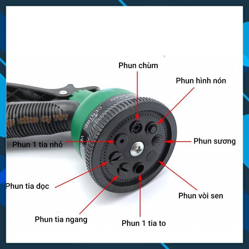 Vòi xịt rửa xe,Vòi phun nước tưới cây tăng áp thông minh 8 chế độ 815621