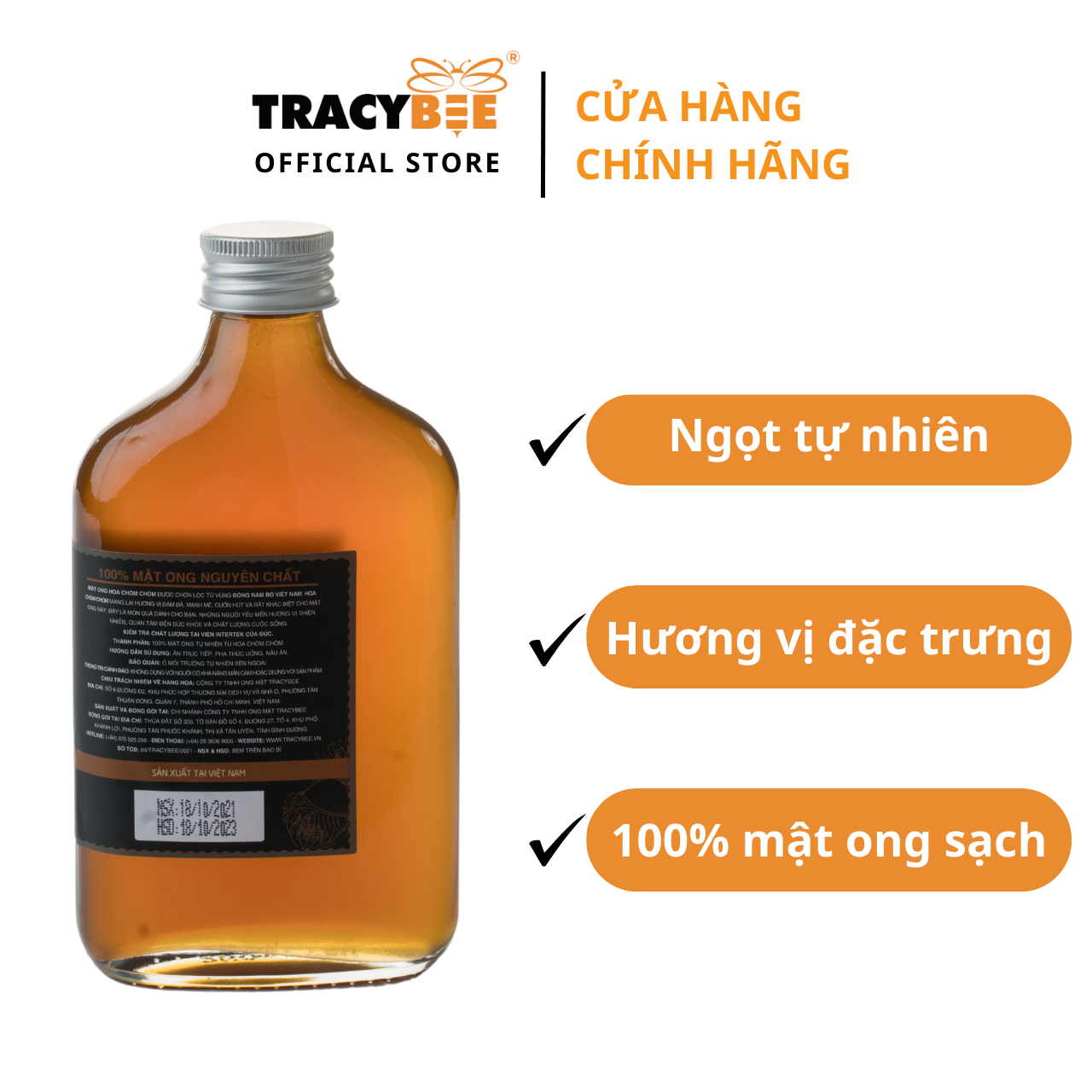 Mật ong hoa chôm chôm Tracybee 350gram