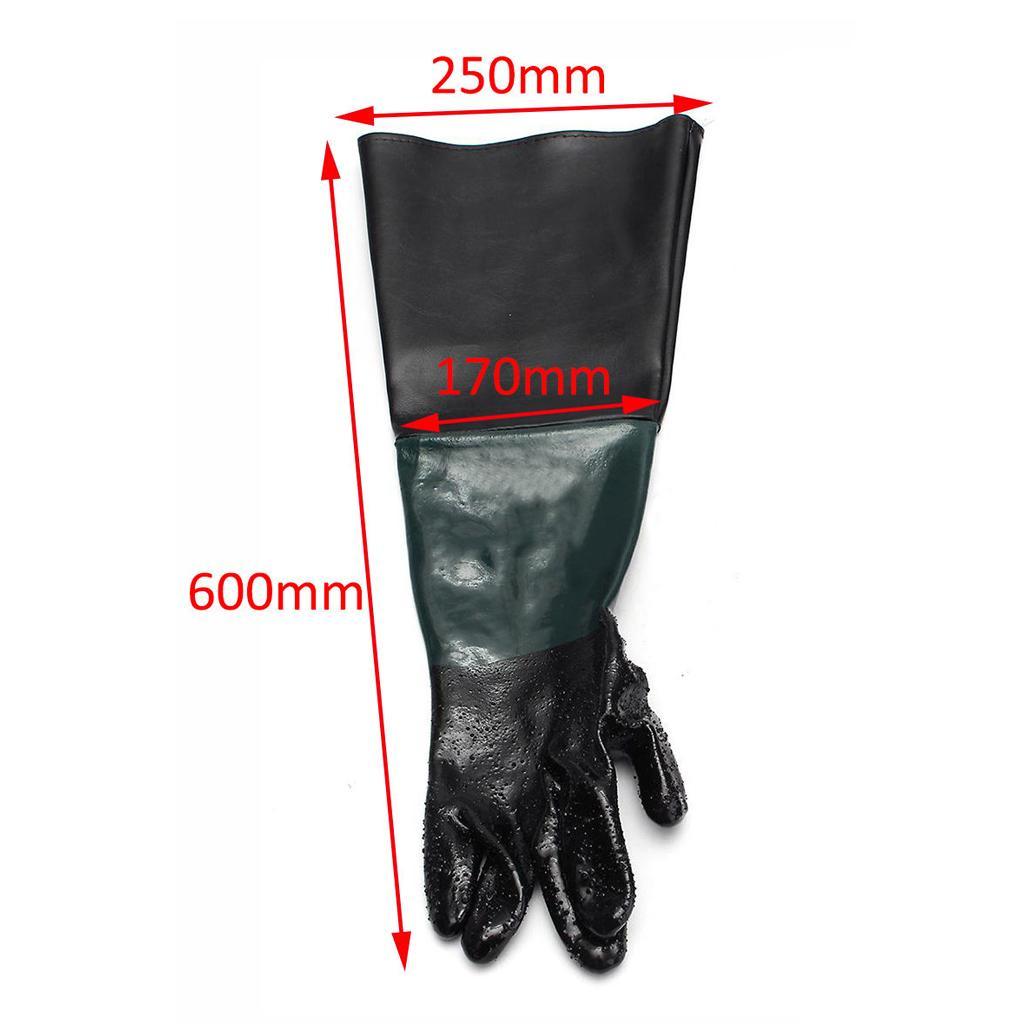 2x Left Hand Protective Working Gloves for Sand Blast Cabinet 60cm