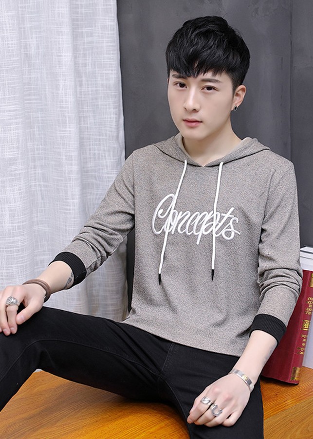 Áo khoác nam HOODIE AKN490 Thun nỉ ngoại ( XÁM VÀNG )