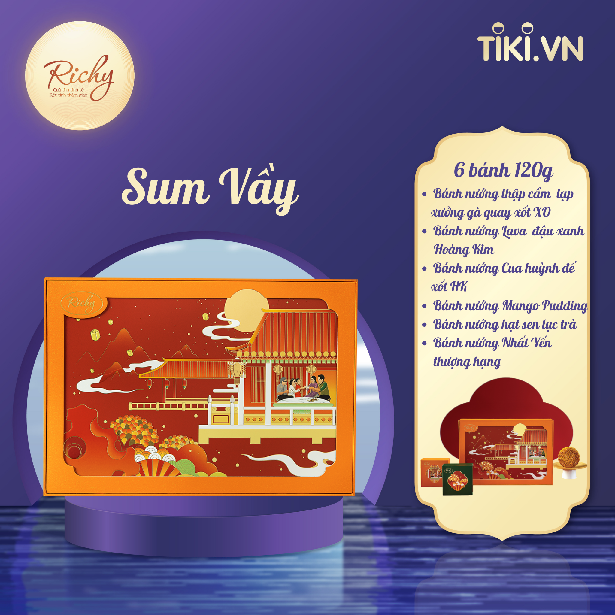 Bánh Trung Thu Richy cao cấp - bộ Sum Vầy