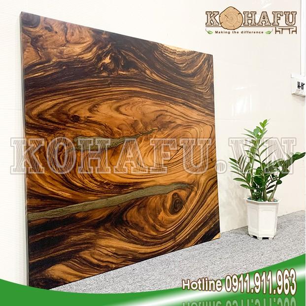 Mặt bàn vuông gỗ me tây nguyên tấm siêu hệ vân