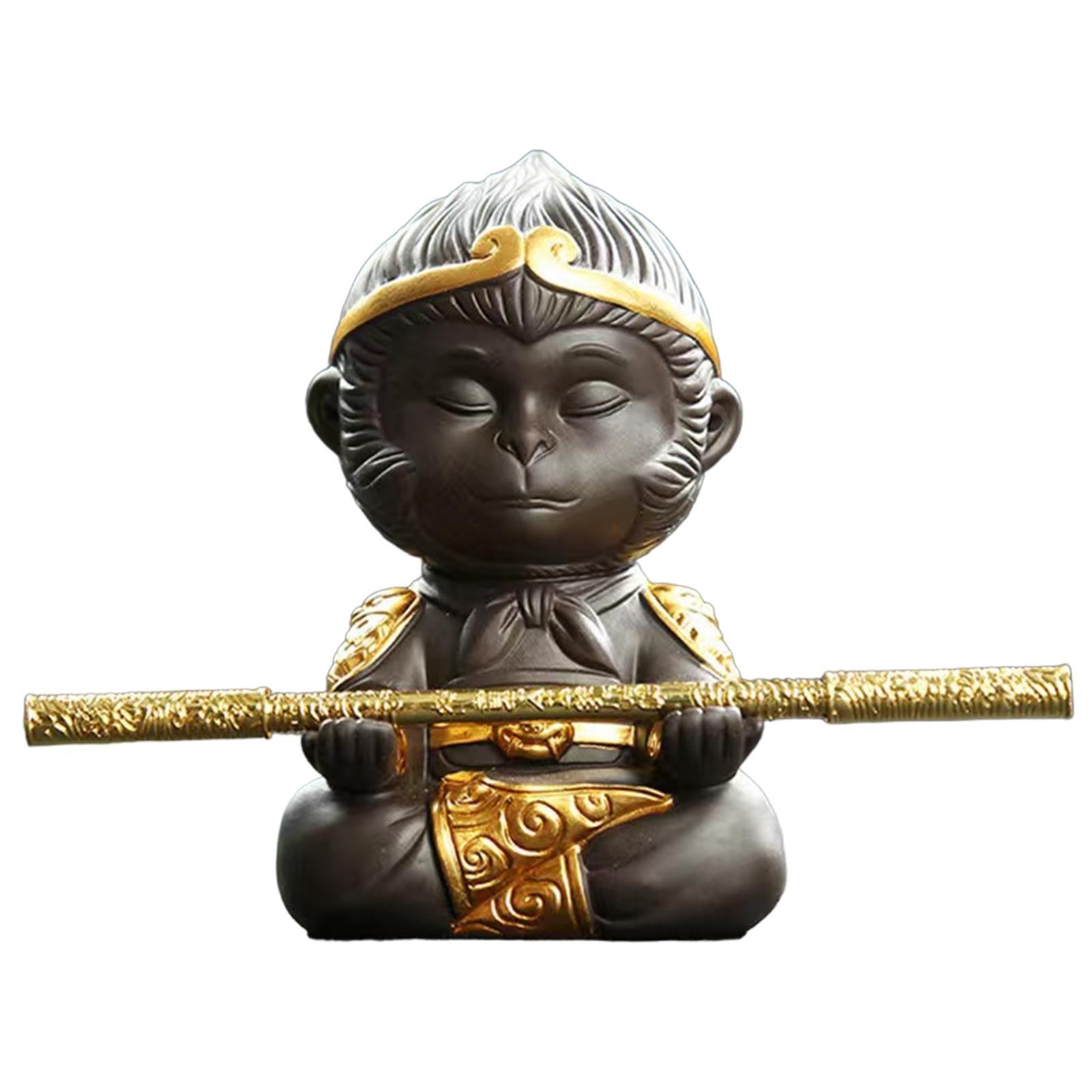 Figurine Statue Tea Pet Sculpture Mini Tea Pet Ornament for Office Home Table Centerpiece Decoration Tea Lovers Gift
