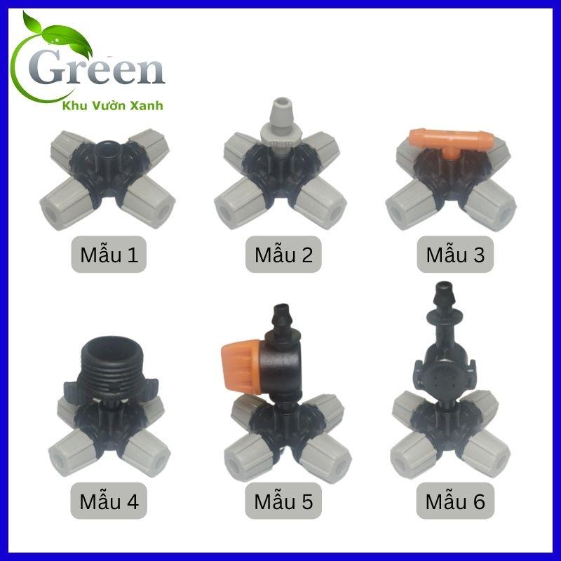 Béc phun sương xám 4 hướng cao cấp tưới cây kèm nhiều tùy chọn