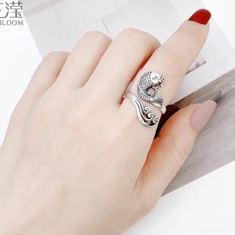 Nhẫn nữ bạc thái Minh Tâm Jewelry hình cá chép bạc s925