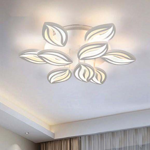 Đèn ốp trần Mica hình cánh hoa hiện đại 6 cánh MO-934-18/9 cánh 3 màu ánh sáng