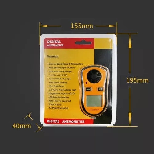 Máy đo tốc độ gió, đồng hồ đo sức gió mini màn hình LCD