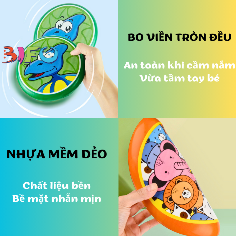 Đĩa bay mềm đĩa bay cầm tay ném xa, đĩa ném đồ chơi thể thao frisbee nhiều hình ngộ nghĩnh cho bé size to