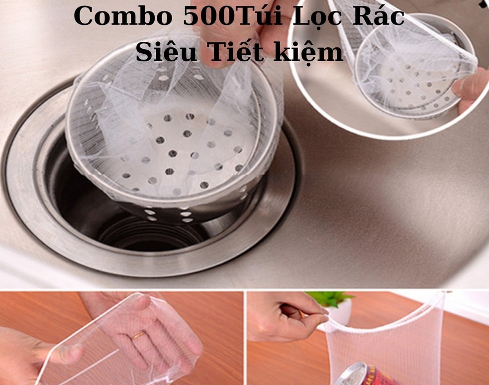 Combo 100 Túi Lọc Rác cho bồn rửa chén bát - bao bì màu sắc ngẫu nhiên 23026 - Túi đựng rác