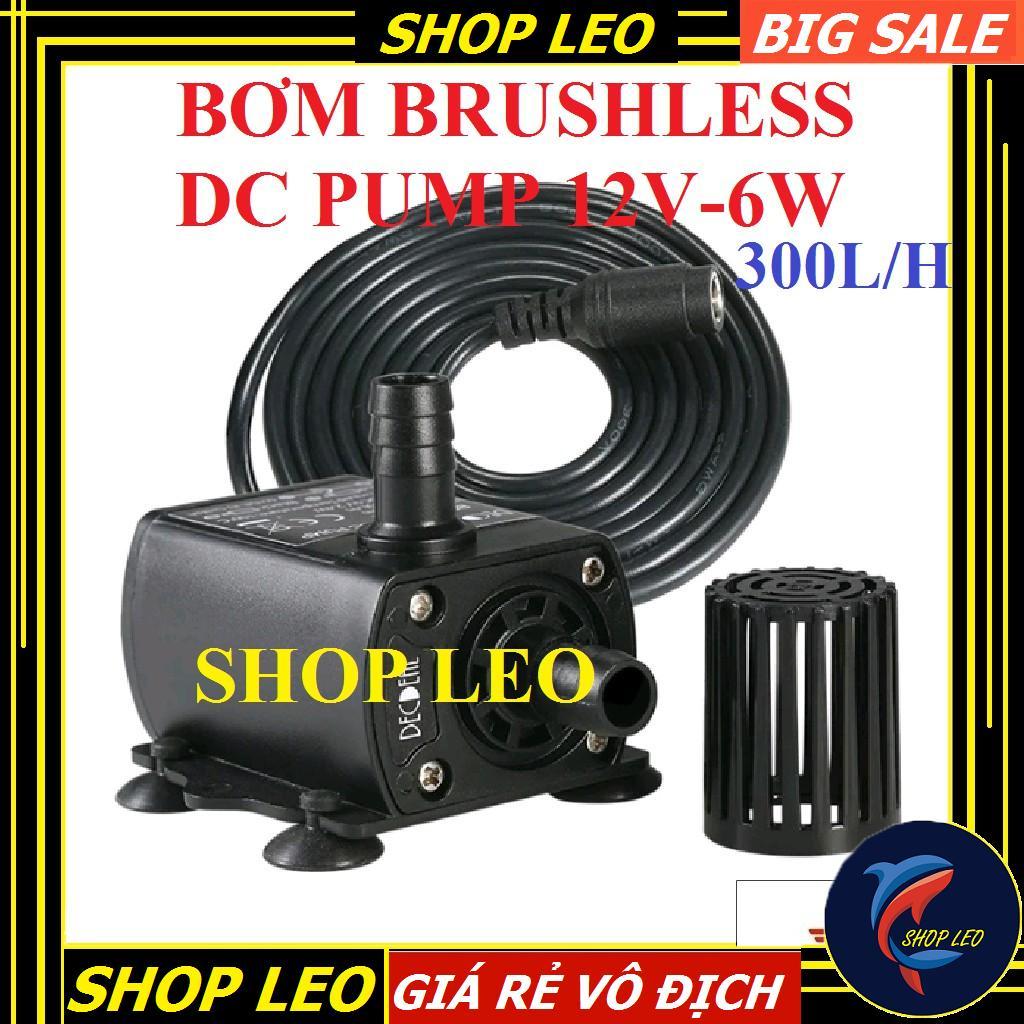 BƠM MINI 12V-6W (300L/H) - BƠM CHÌM MINI KHÔNG CHỔI THAN