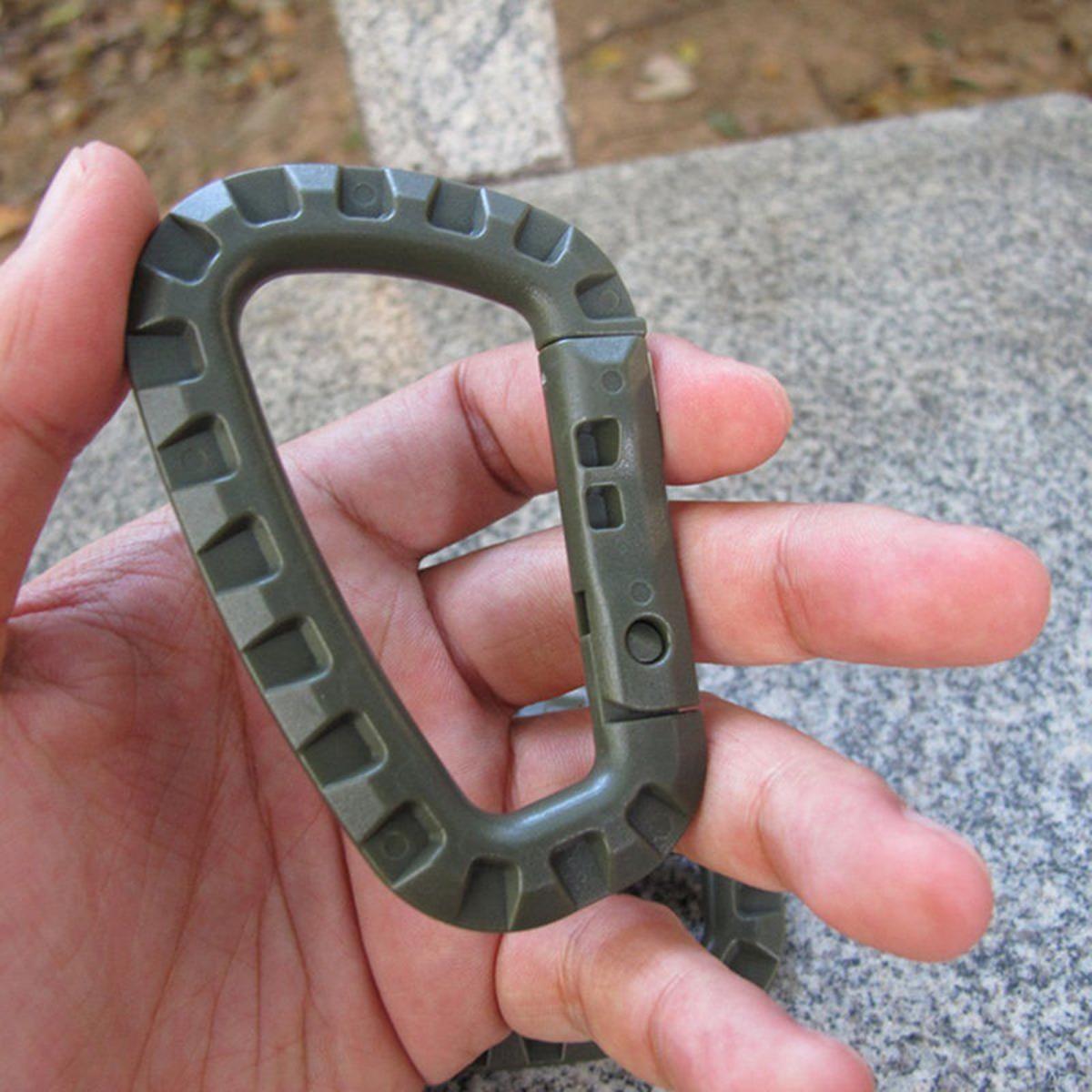 5 Pcs/pack Plastic Climbing Carabiner D-Ring Key Chain Clip Hook Camping Buckle Snap