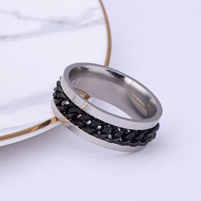 Nhẫn Xích Xoay Titan Khui Bi Cá Tính Dành Cho Cả Nam Và Nữ Cao Su - 6