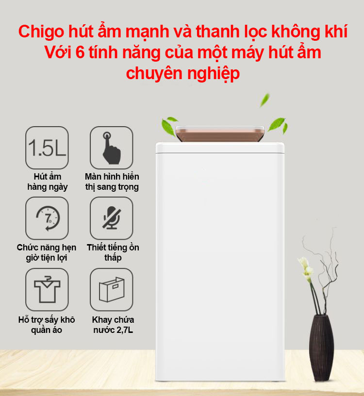 Máy hút ẩm không khí dung tích 2.7L