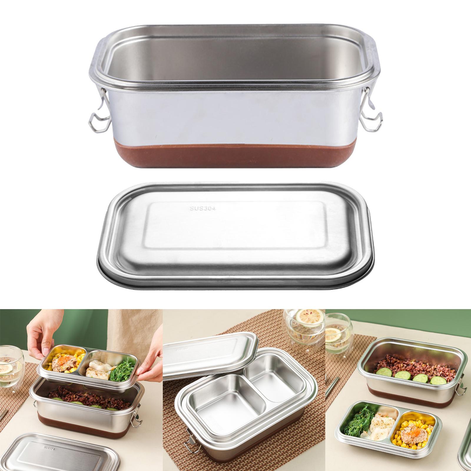 1.2L Stainless Steel Bento Lunch Food Box Container Outdoor Meals Use