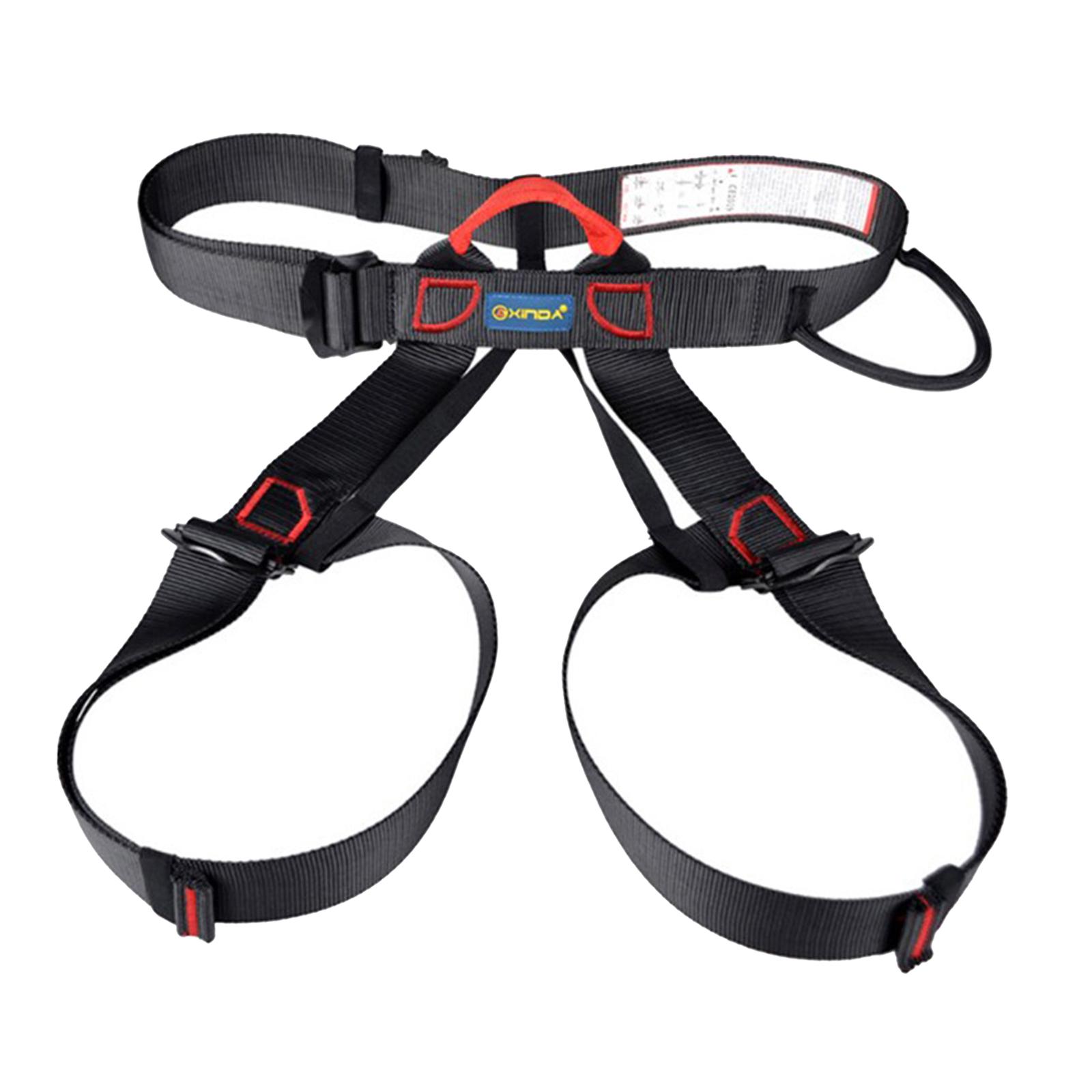 Climbing Harness Adjustable Waist Safe Belt Wider Climbing Rappelling Black