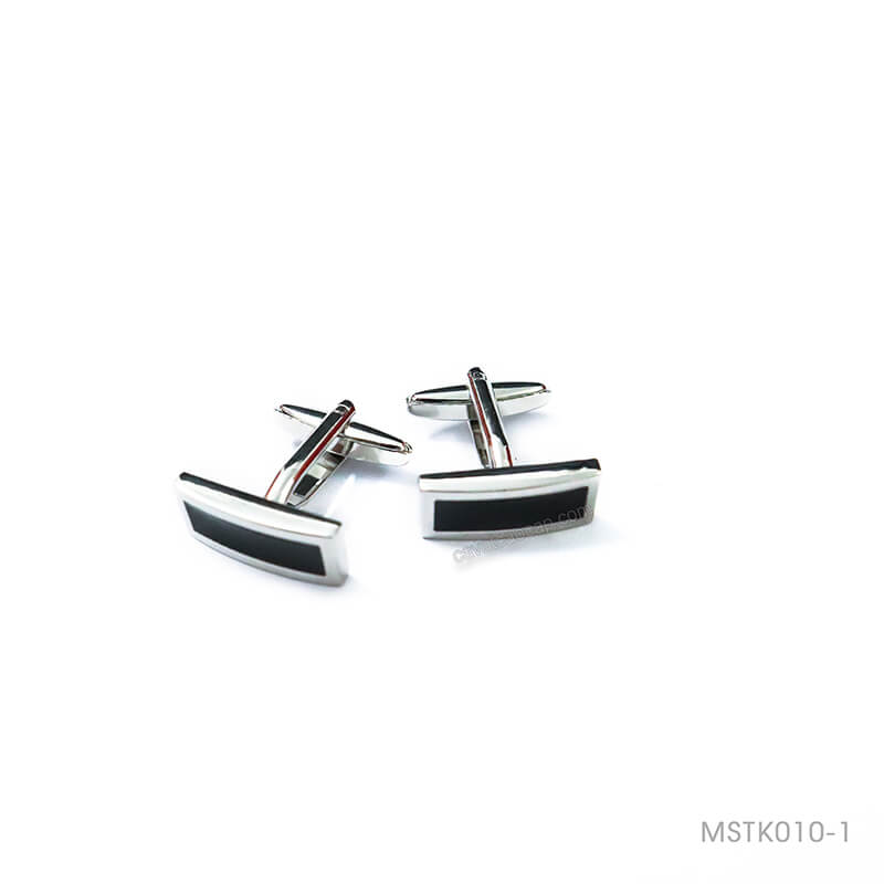 Khuy măng set, cufflinks măng set-Khuy măng set cài áo cho nam  màu trắng kim MSTK010