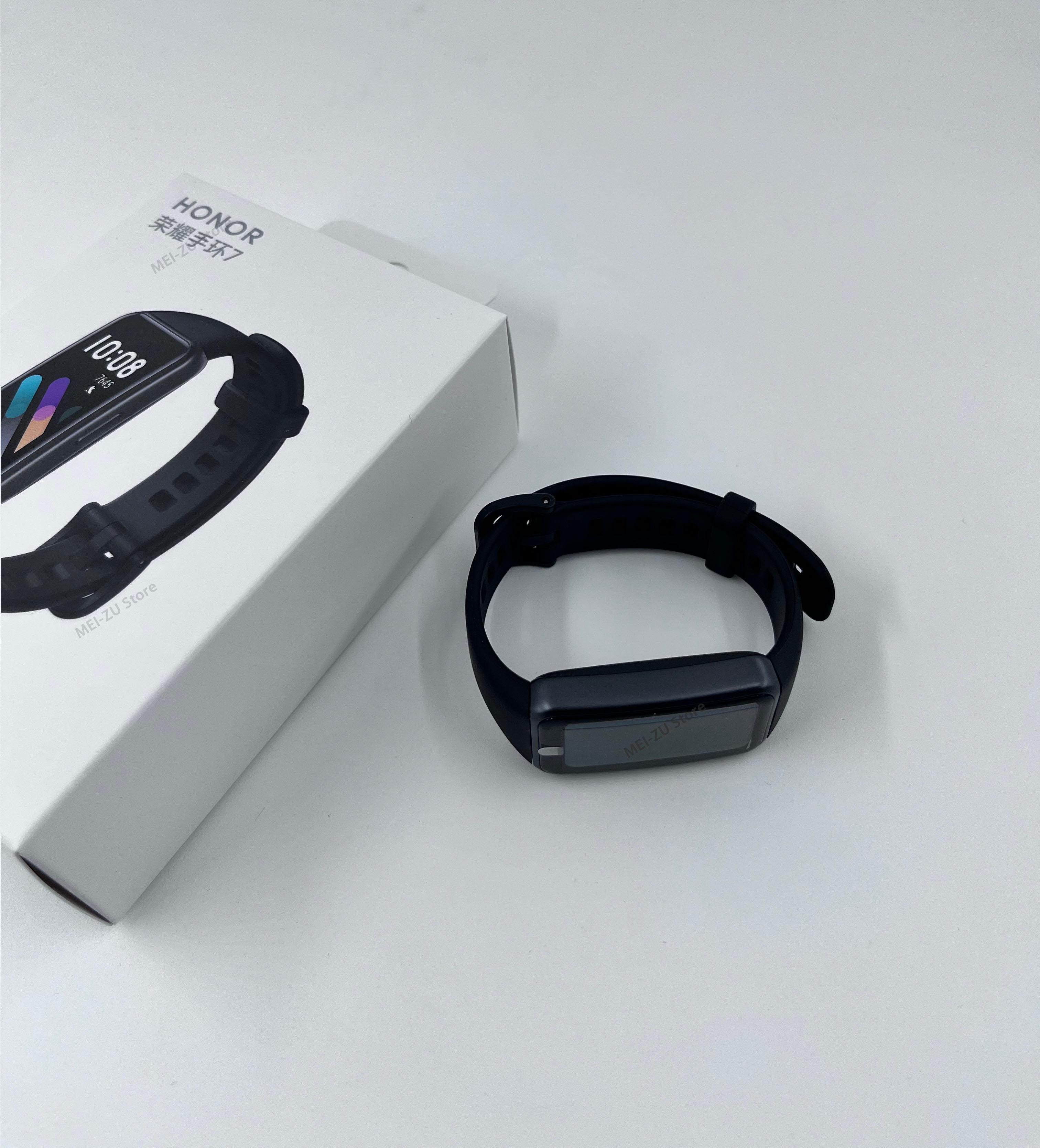 Phiên bản toàn cầu Đồng hồ thông minh Honor Band 7 Màn hình AMOLED 1.47 '' Vòng đeo thông minh 5ATM Theo dõi nhịp tim oxy trong máu Bluetooth 5.0 Màu sắc: Xanh lục Dây đeo màu cam