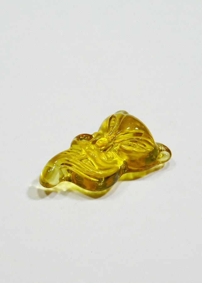 Mặt dây Hồ Ly yểu điệu ôm hoa hồng đá Topaz vàng- mạng Thổ