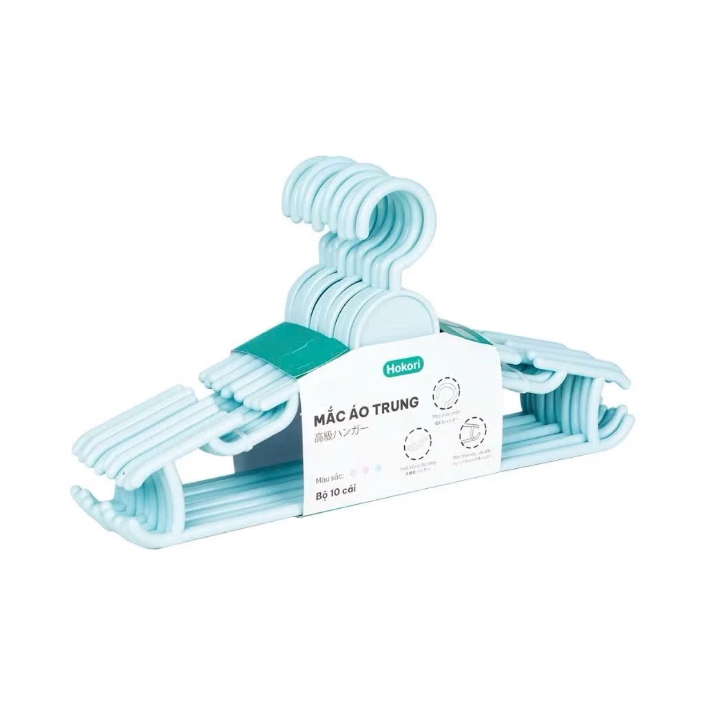 SET 10 Móc Áo Trung Hokori 2819 Đa Năng Cao Cấp - Giao màu ngẫu nhiên
