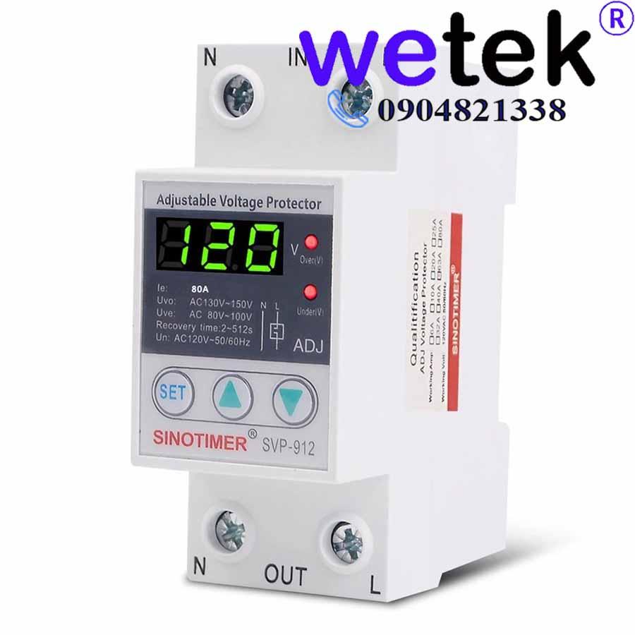 Sinotimer SVP 912 63A 110Vac 120Vac Rơ le bảo vệ cho thiết bị dùng điện áp chuẩn Nhật 110Vac