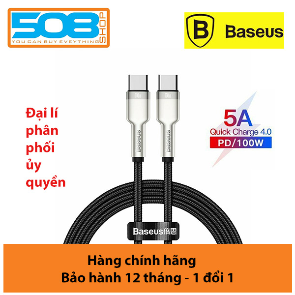 Cáp sạc C to C 100W Baseus Cafule Series Metal Data Cable - Hàng chính hãng