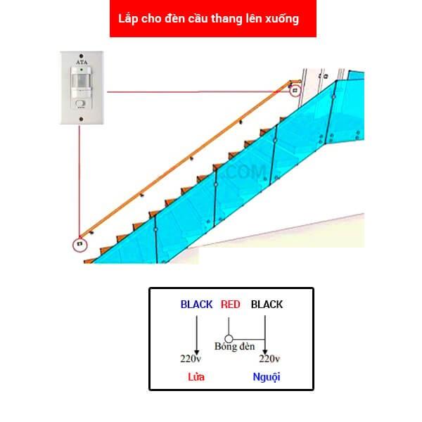 Công tắc cảm biến hồng ngoại lắp đèn cầu thang ATA AT-180 - Hàng chính hãng