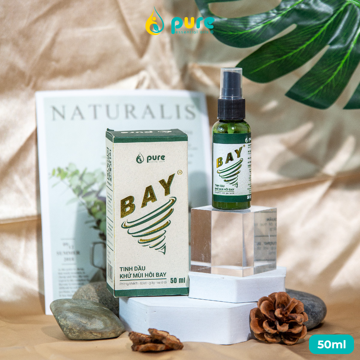 Tinh Dầu Khử Mùi Hôi BAY 50ML - KHỬ MÙI HIỆU QUẢ TỚI 99% -  Thơm mát, Dễ chịu chai - Tinh dầu thiên nhiên - An toàn cho sức khỏe gia đình