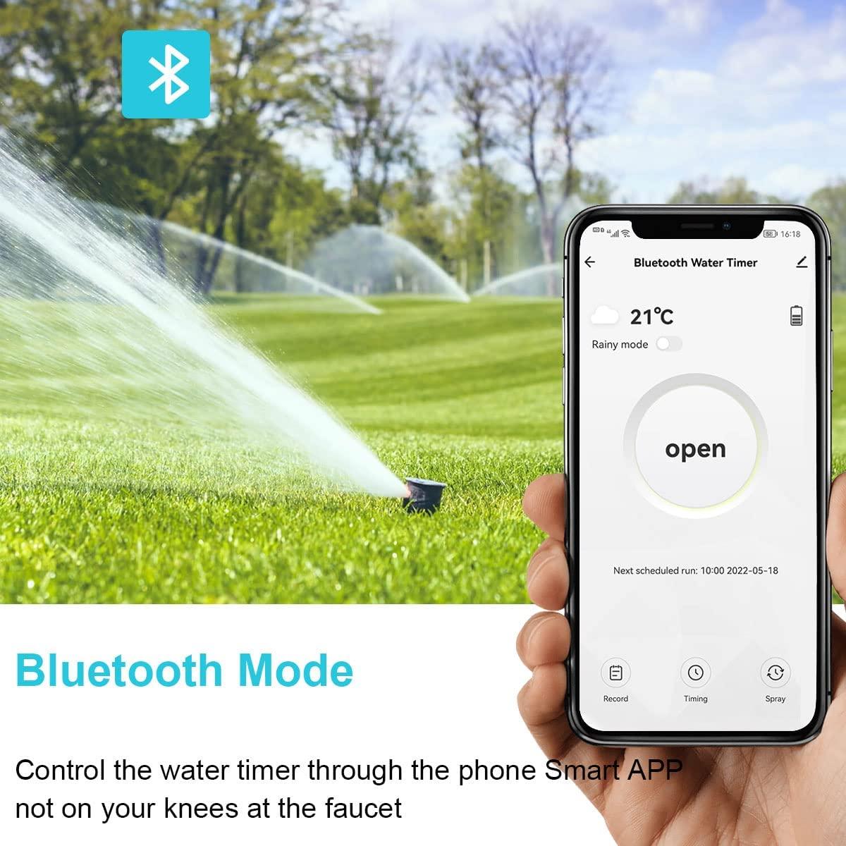 Tưới nước của lập trình viên Bluetooth, tưới nước tự động, hẹn giờ tưới thông minh với tần suất, thời gian tưới và chế độ mưa cho vườn ngoài trời