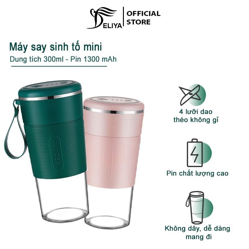 Máy xay sinh tố cầm tay mini đa năng DELIYA YOICE REKKY Cốc Thủy Tinh 4 và 6 Lưỡi 3000mah Loại 1 hàng chính hãng