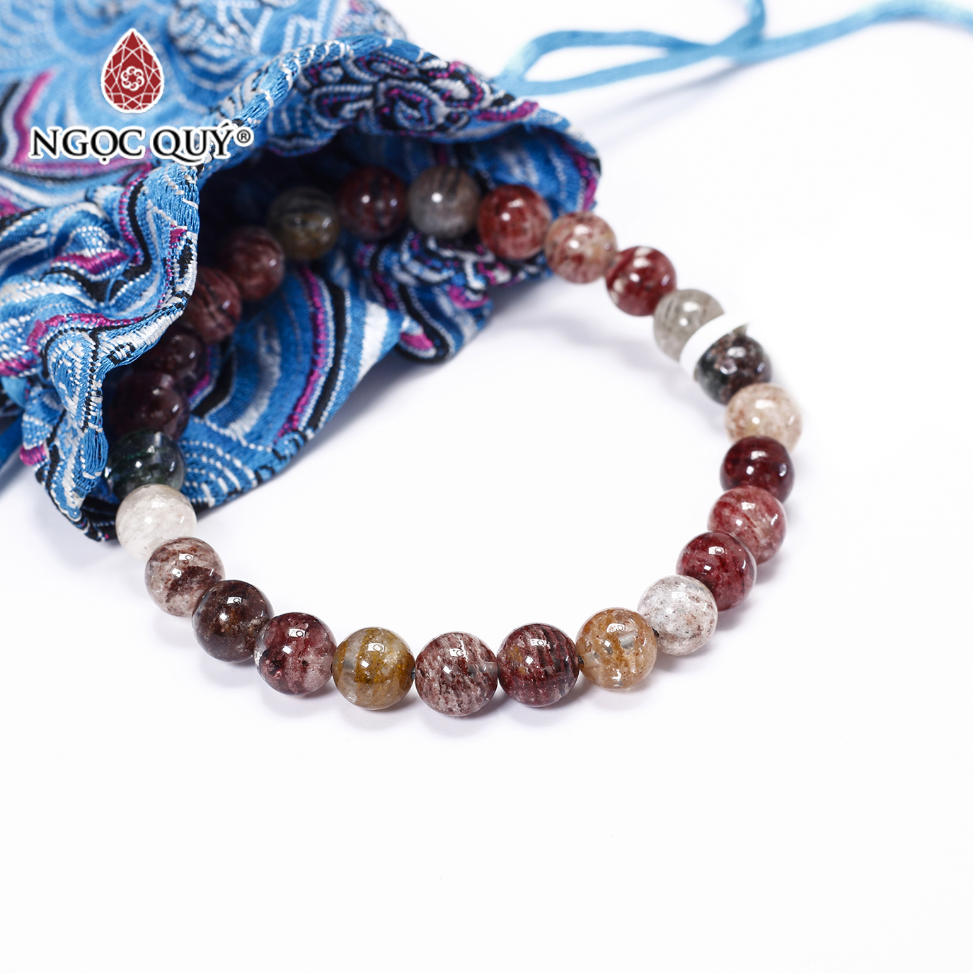 Vòng tay đá ưu linh đa sắc size hạt 8mm - Ngọc Quý Gemstones