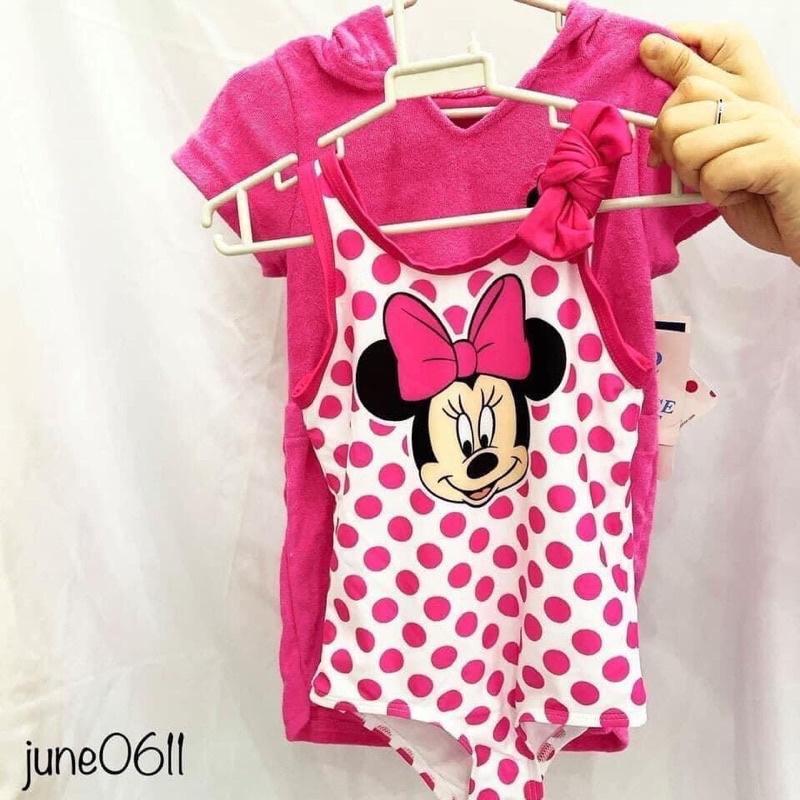 M821 set 2 món bikini + áo đầm khoác Minnie cho bé
